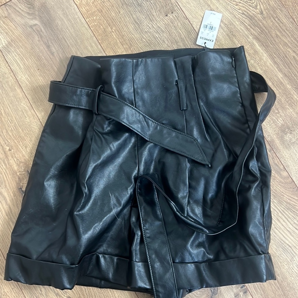 Brand new Express leather shorts